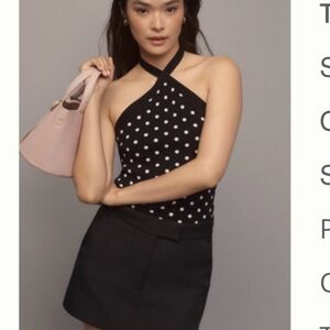 Anthropologie Black and White Halter Tank Top